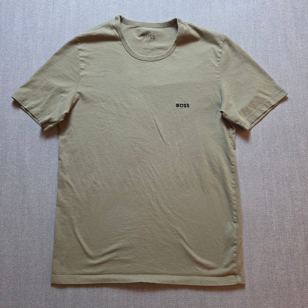 BOSS Hugo Boss T-Shirt Mens M Green Embroidered Logo Short Sleeve Tee